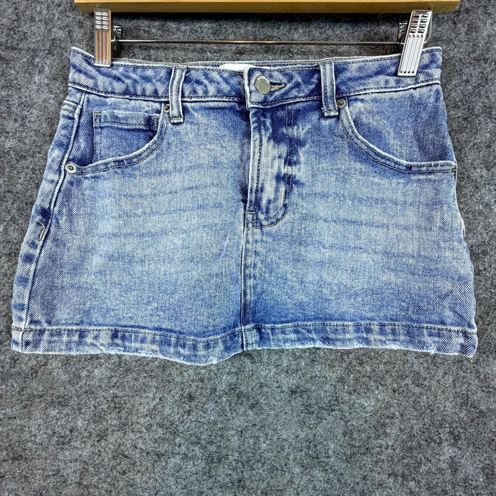 RSQ Micro Mini Jean Skirt Womens 24 Blue Y2K Denim Medium Wash Low Rise Summer